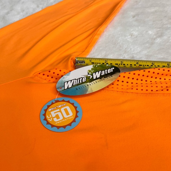 White Water Pullover Mens XXL Orange 1/4 Mock Neck Fishing Performance - Picture 5 of 11